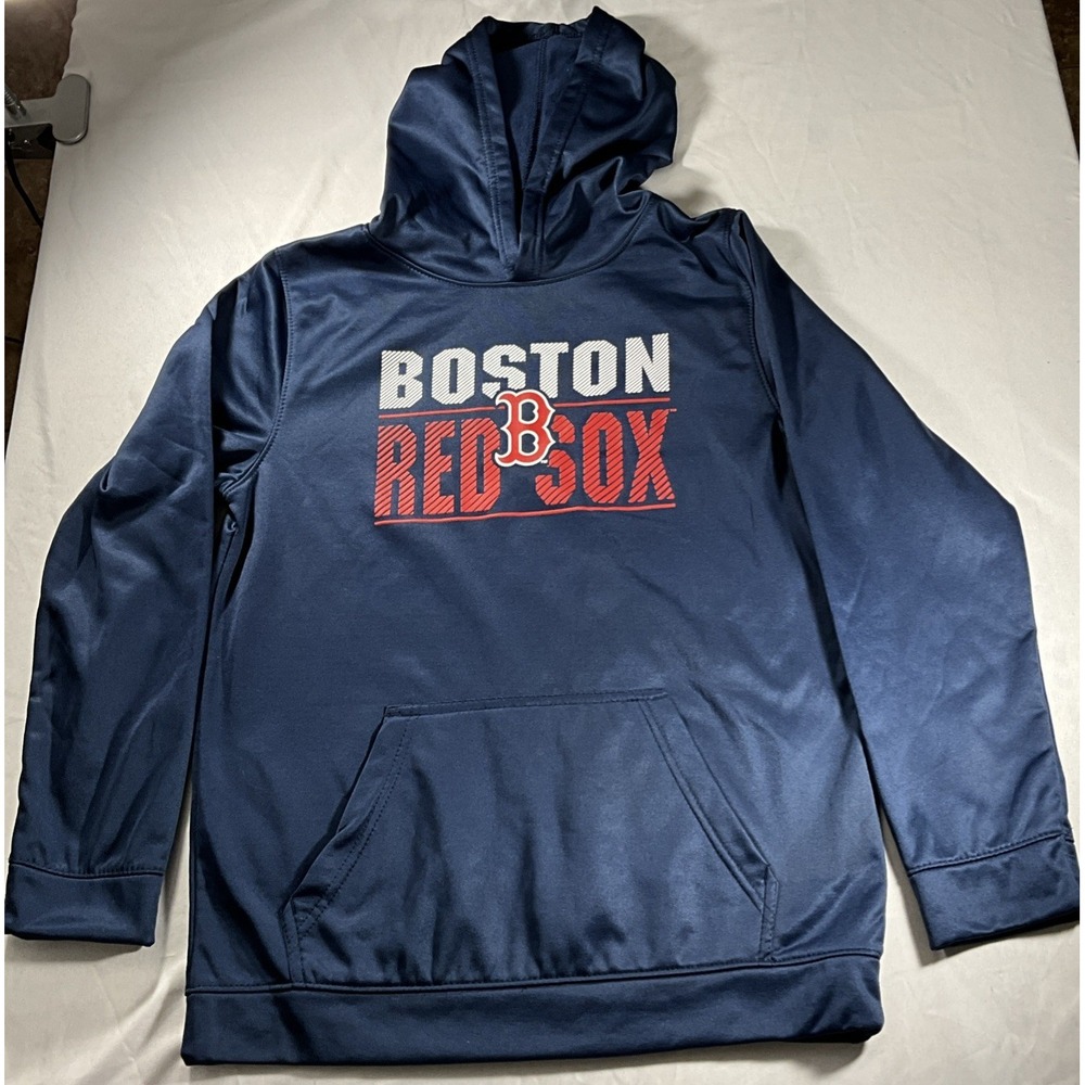 Boston Red Sox Baseball Navy Blue Hoodie Pockets Women Size XL 16/18